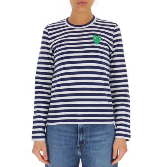 Comme des Garcons Tops - Comme des Garçons Play Striped Long-Sleeved Top sz XL #GG